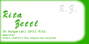 rita zettl business card